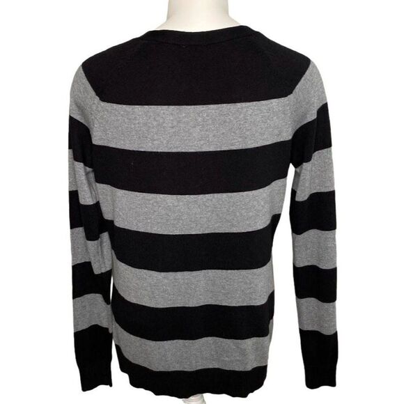 Worthington‎ Black Gray Stripe Light Weight Cardigan Button Down Sz Medium NEW - Picture 8 of 8